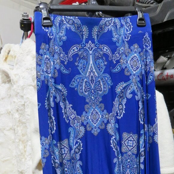 INC International Concepts Dresses & Skirts - BOGO INC Blue Paisley Bohemian rhinestone embellished Maxi Skirt Size 6P Petite